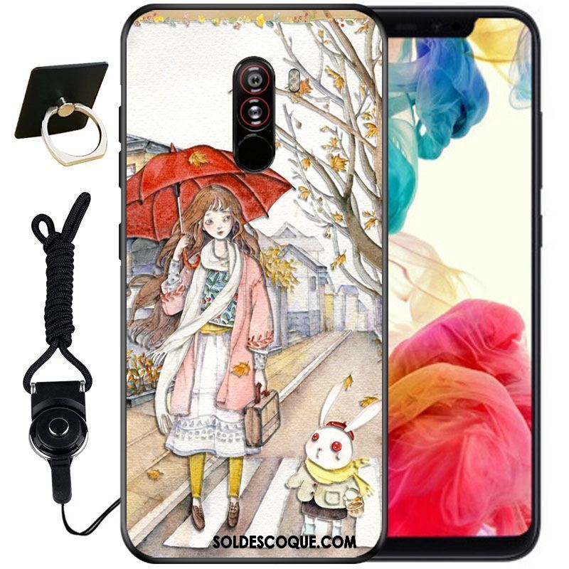 Coque Pocophone F1 Incassable Encre Vintage Mignonne Protection En Ligne