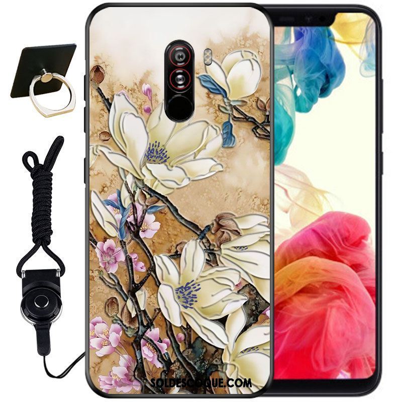 Coque Pocophone F1 Incassable Encre Vintage Mignonne Protection En Ligne