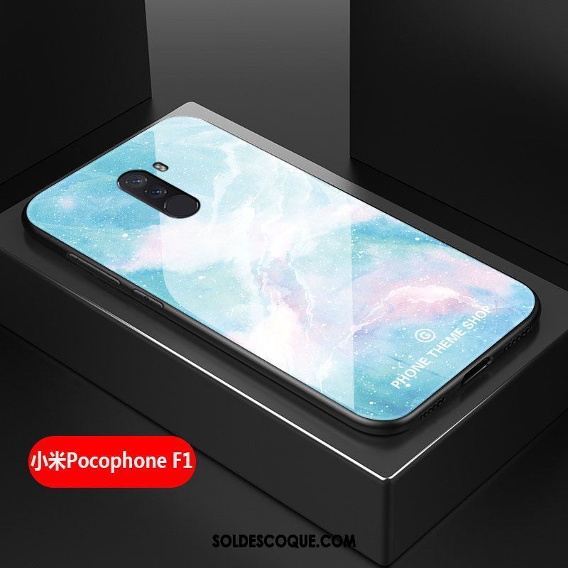 Coque Pocophone F1 Petit Silicone Incassable Grand Bleu Housse Pas Cher