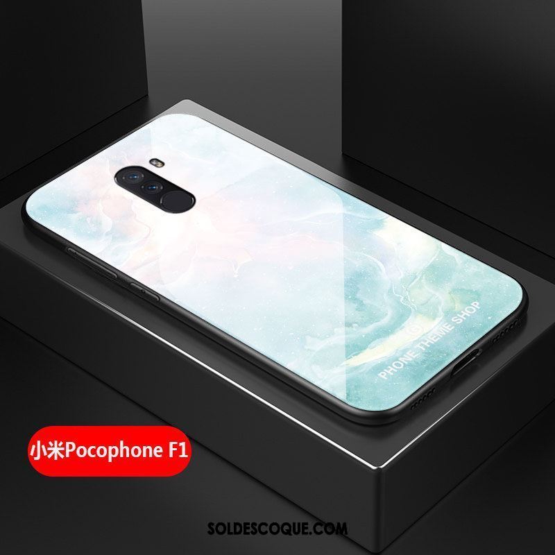 Coque Pocophone F1 Petit Silicone Incassable Grand Bleu Housse Pas Cher