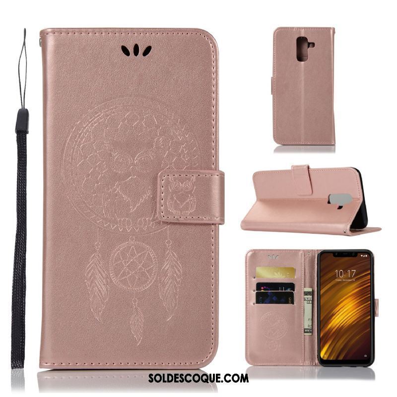 Coque Pocophone F1 Portefeuille Support Incassable Carte Étui En Cuir En Vente