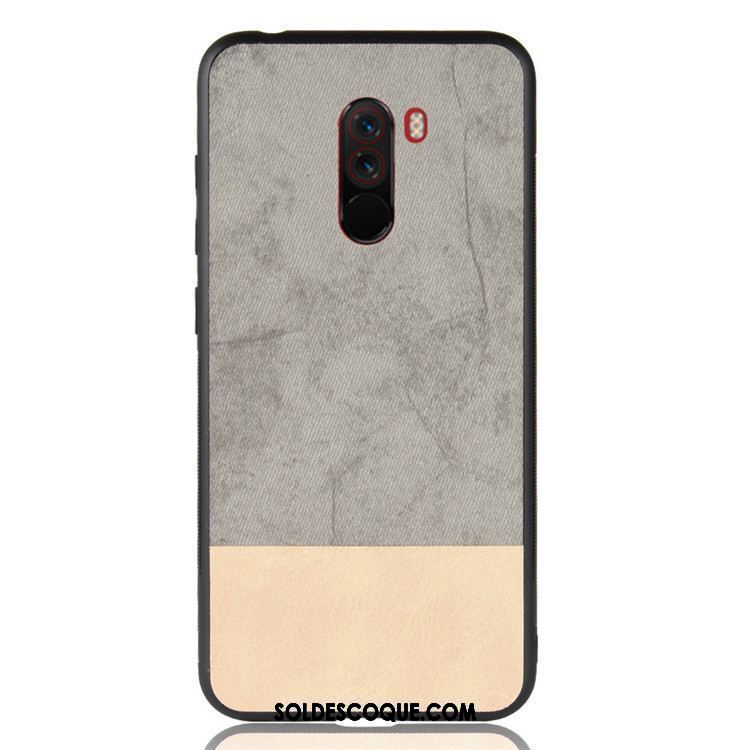 Coque Pocophone F1 Protection Créatif Couture Couleurs Tout Compris Bleu Soldes