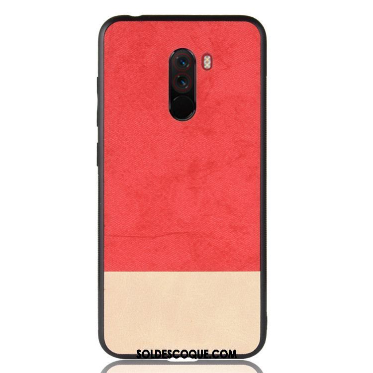 Coque Pocophone F1 Protection Créatif Couture Couleurs Tout Compris Bleu Soldes