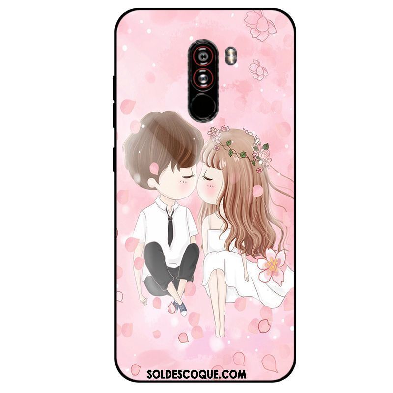 Coque Pocophone F1 Rose Silicone Fluide Doux Petit Tout Compris Housse Pas Cher