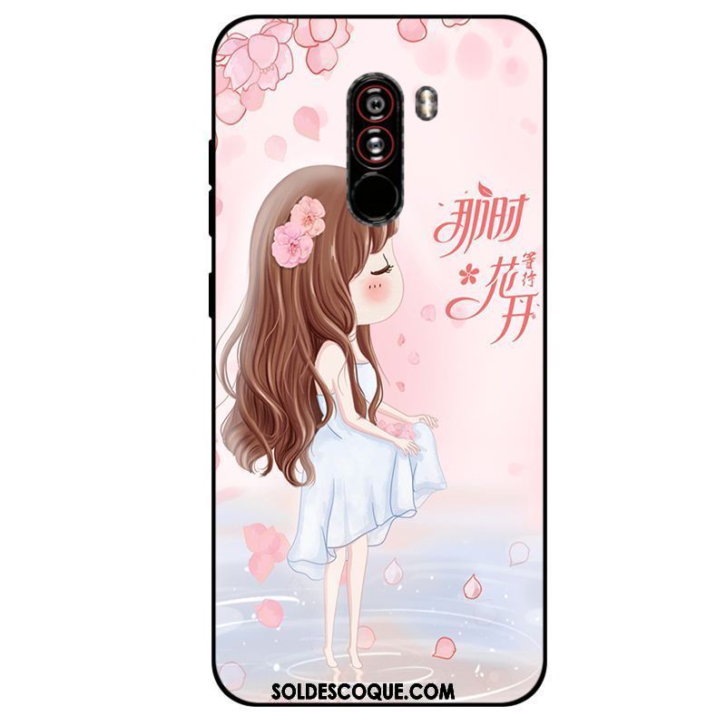 Coque Pocophone F1 Rose Silicone Fluide Doux Petit Tout Compris Housse Pas Cher