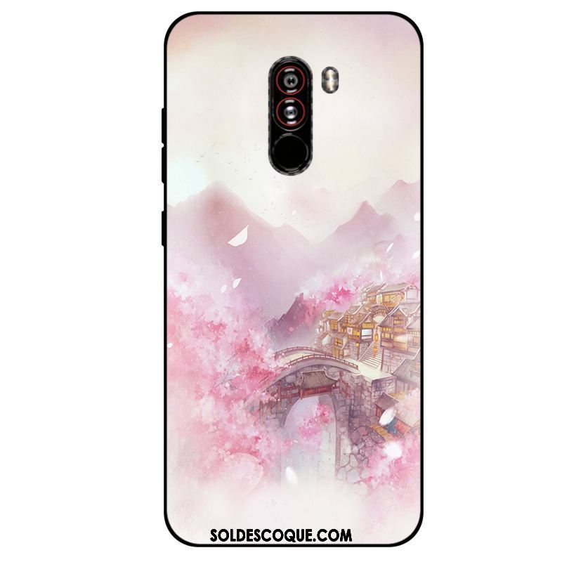 Coque Pocophone F1 Rose Silicone Fluide Doux Petit Tout Compris Housse Pas Cher