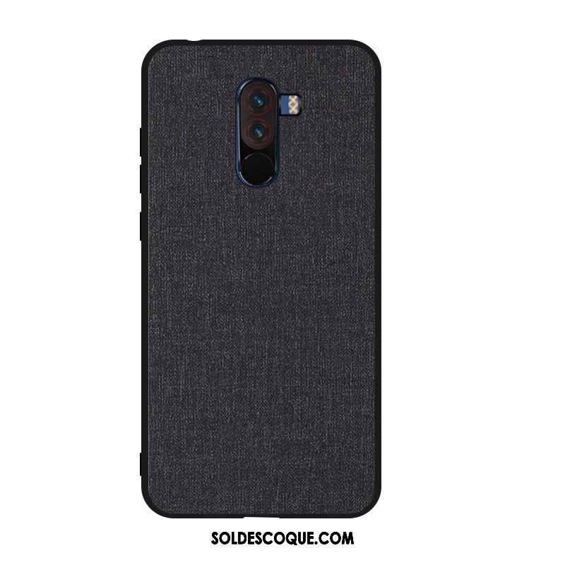 Coque Pocophone F1 Toile Protection Bleu Difficile Petit Soldes