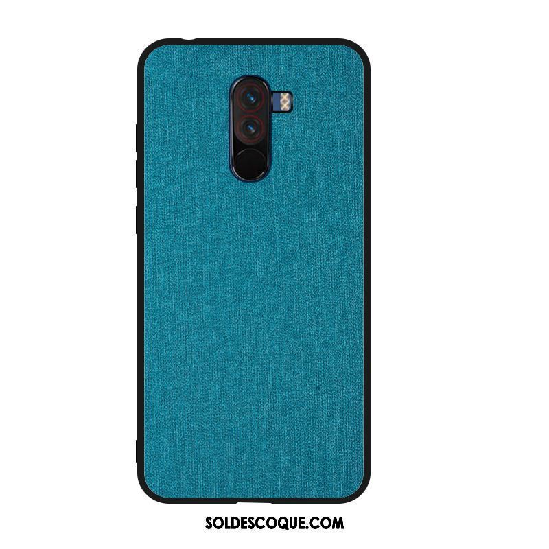 Coque Pocophone F1 Toile Protection Bleu Difficile Petit Soldes