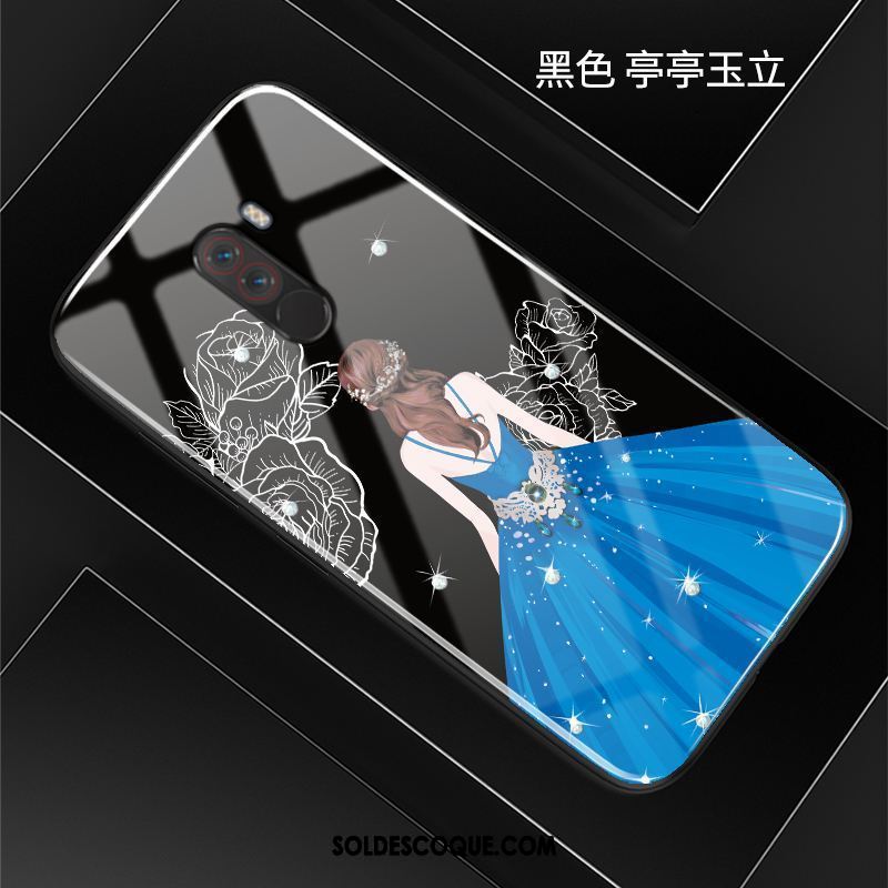 Coque Pocophone F1 Téléphone Portable Dessin Animé Verre Incassable Mode Soldes