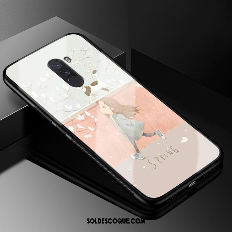 Coque Pocophone F1 Verre Trempé Incassable Rose Petit Simple En Ligne