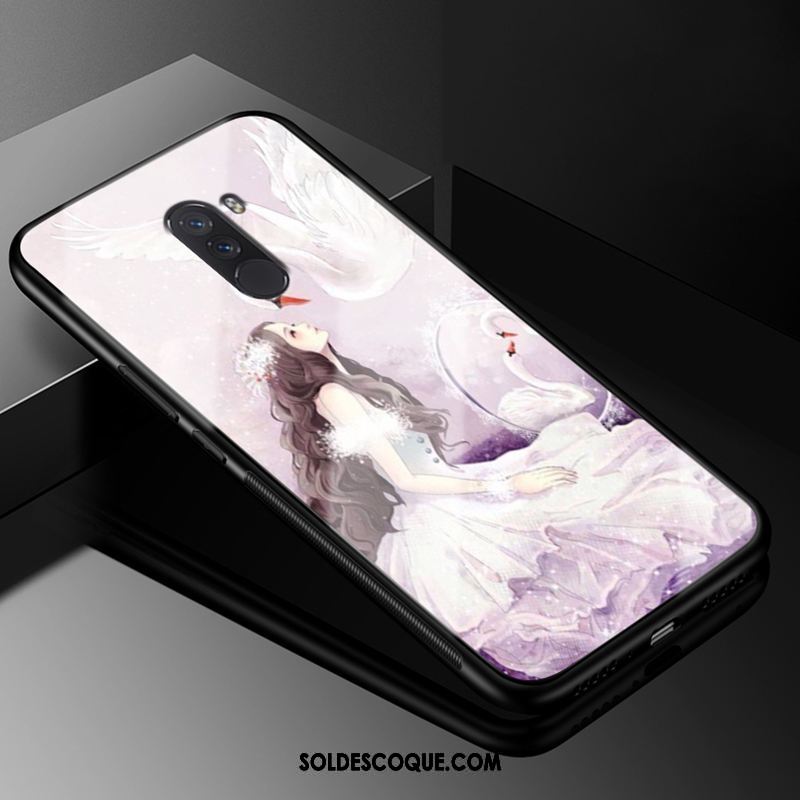 Coque Pocophone F1 Verre Trempé Incassable Rose Petit Simple En Ligne