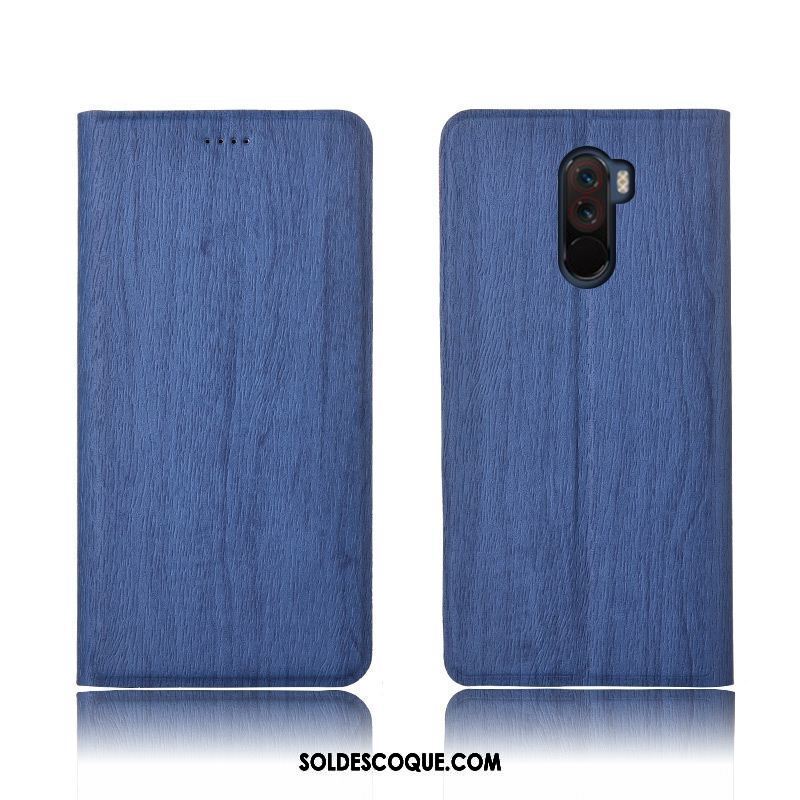 Coque Pocophone F1 Étui En Cuir Téléphone Portable Protection Petit Arbres Pas Cher