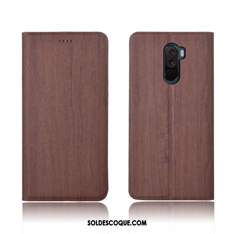 Coque Pocophone F1 Étui En Cuir Téléphone Portable Protection Petit Arbres Pas Cher