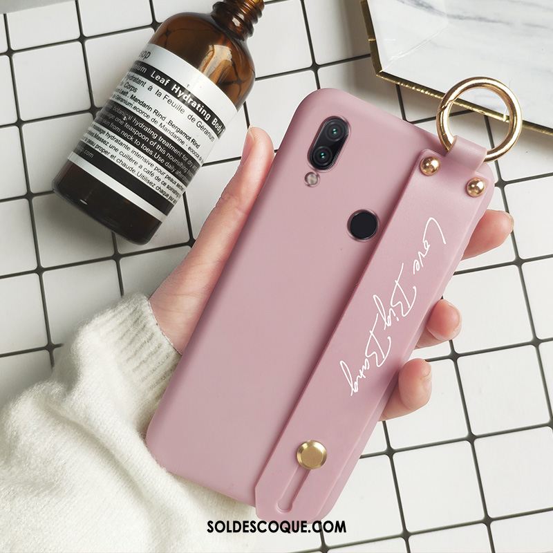 Coque Redmi 7 Fluide Doux Créatif Simple Net Rouge Personnalité Housse Pas Cher