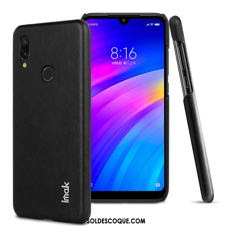 Coque Redmi 7 Nouveau Personnalité Petit Rouge Cuir Housse Soldes