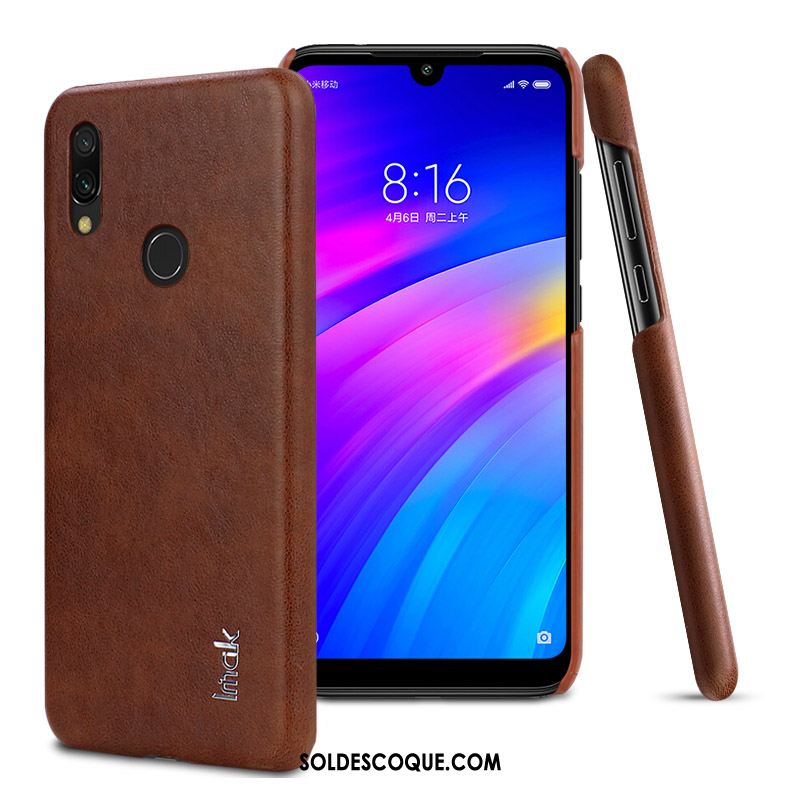 Coque Redmi 7 Nouveau Personnalité Petit Rouge Cuir Housse Soldes