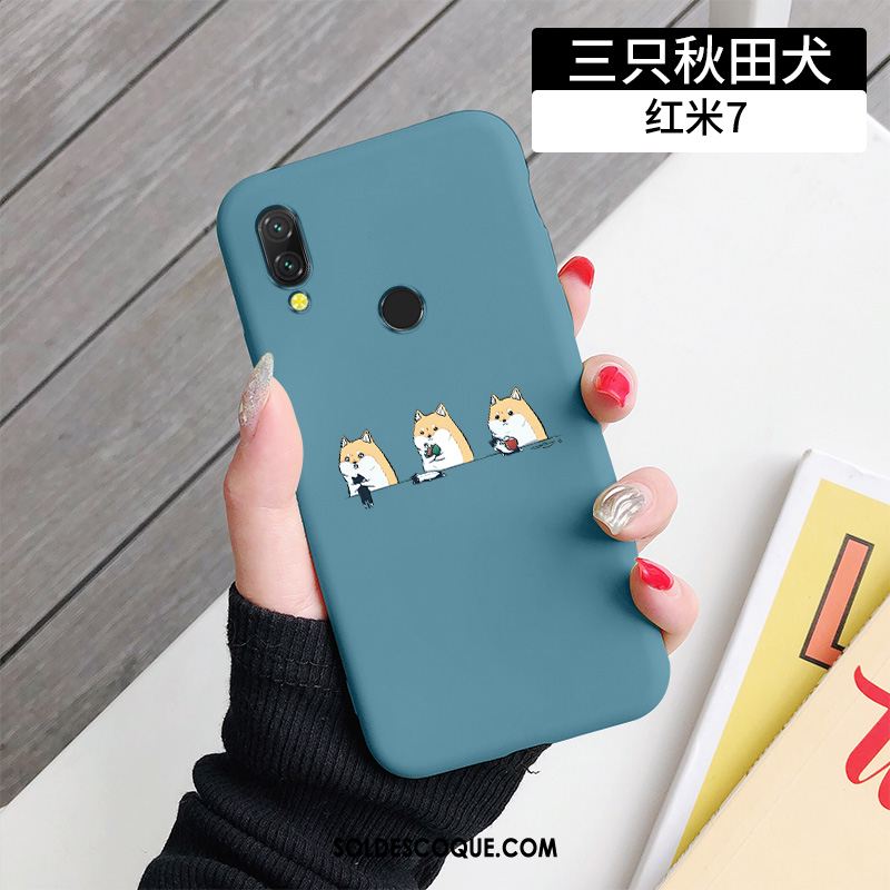 Coque Redmi 7 Silicone Incassable Étui Bleu Protection En Vente