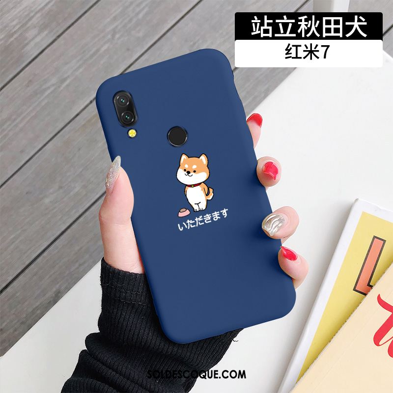 Coque Redmi 7 Silicone Incassable Étui Bleu Protection En Vente