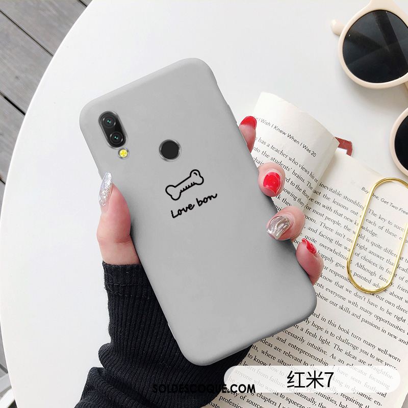 Coque Redmi 7 Tout Compris Dessin Animé Silicone Rouge Incassable Pas Cher