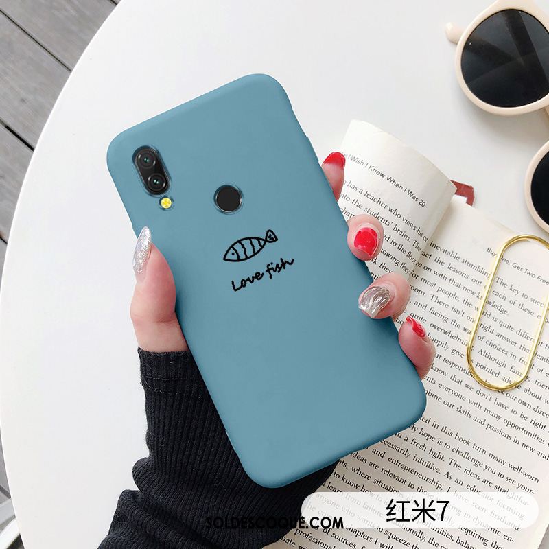 Coque Redmi 7 Tout Compris Dessin Animé Silicone Rouge Incassable Pas Cher