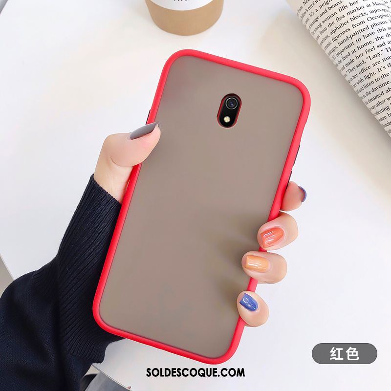 Coque Redmi 8a Net Rouge Fluide Doux Protection Simple Border Housse Pas Cher