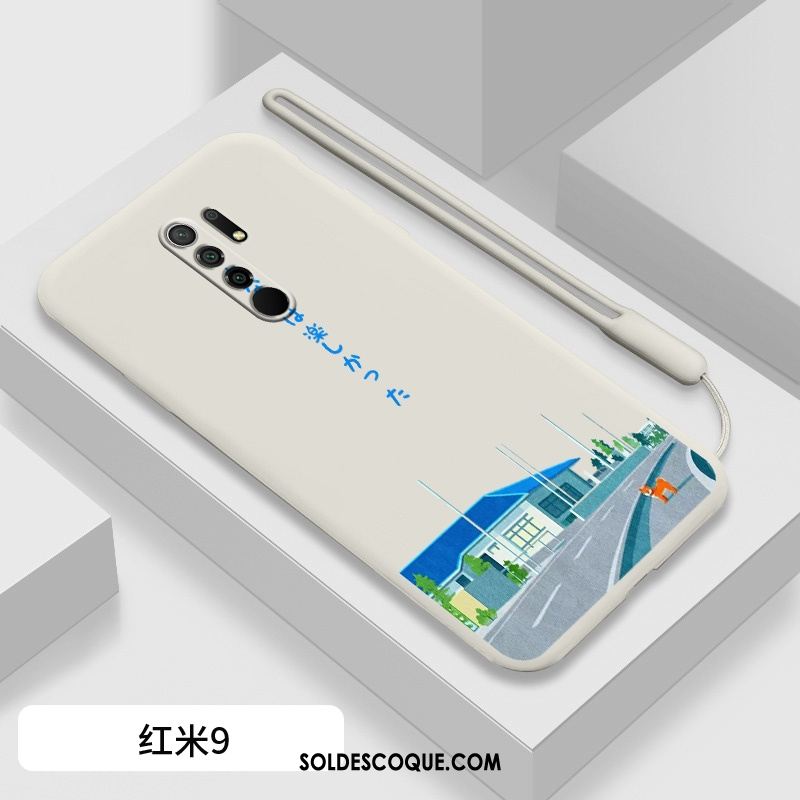 Coque Redmi 9 Incassable Fluide Doux Bleu Dessin Animé Très Mince Housse En Ligne