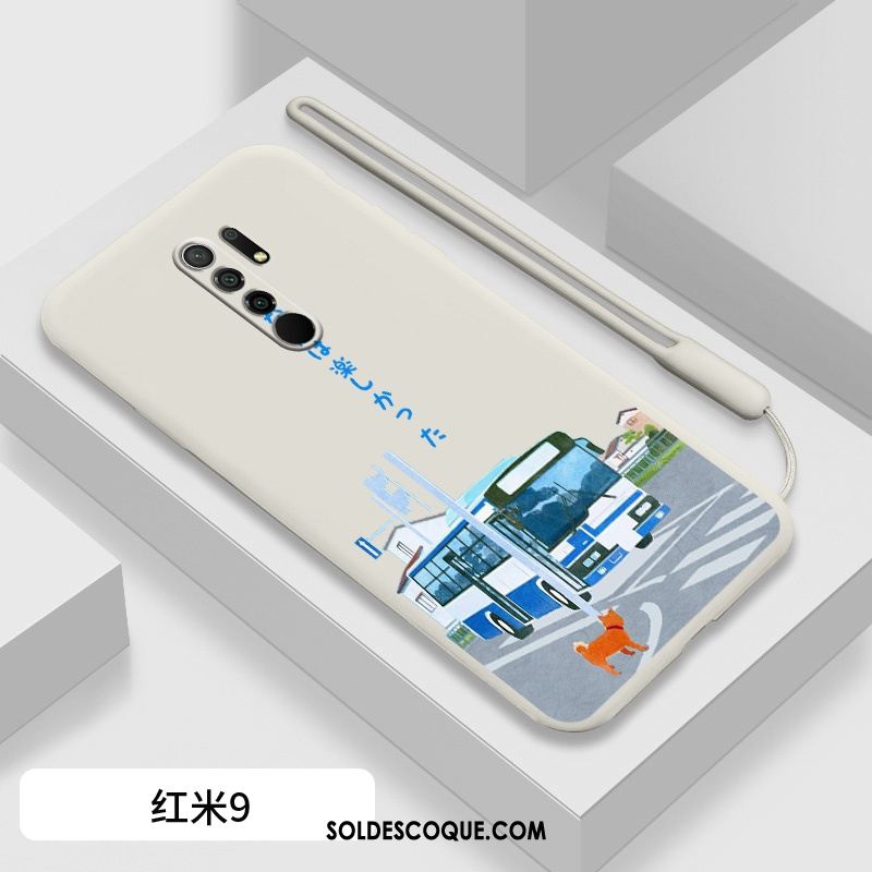 Coque Redmi 9 Incassable Fluide Doux Bleu Dessin Animé Très Mince Housse En Ligne