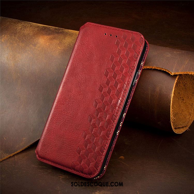 Coque Redmi 9 Incassable Rouge Téléphone Portable Étui En Cuir Petit France