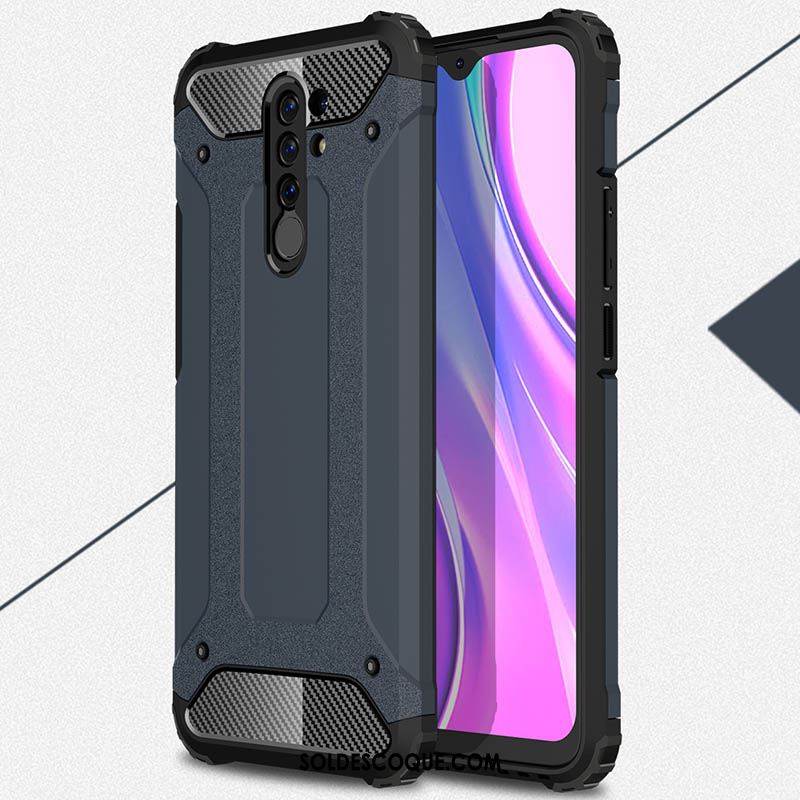 Coque Redmi 9 Nouveau Rouge Bordure Protection Délavé En Daim Pas Cher