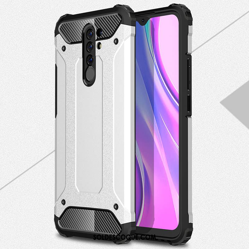 Coque Redmi 9 Nouveau Rouge Bordure Protection Délavé En Daim Pas Cher