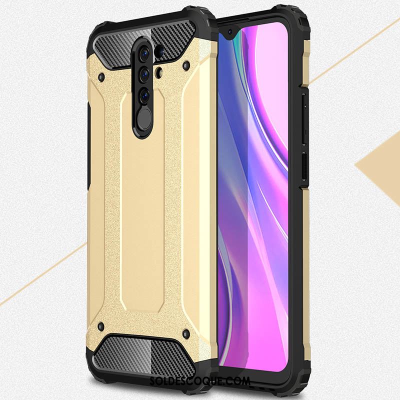 Coque Redmi 9 Nouveau Rouge Bordure Protection Délavé En Daim Pas Cher