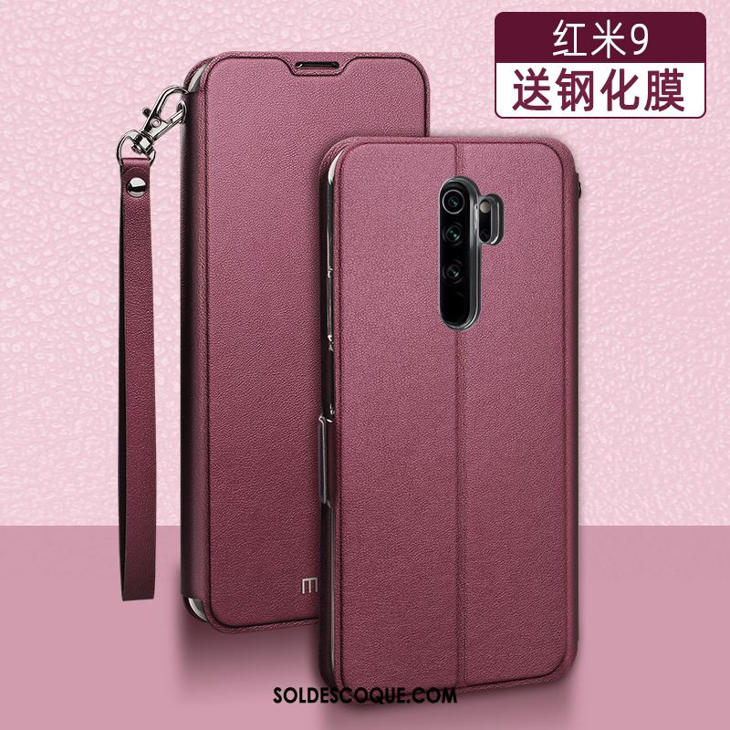 Coque Redmi 9 Rose Fluide Doux Incassable Rouge Marque De Tendance Pas Cher