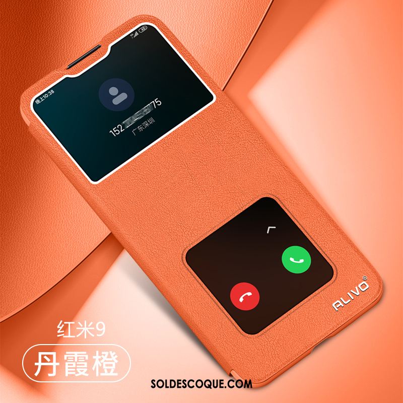 Coque Redmi 9 Rouge Petit Vert Téléphone Portable Protection Soldes