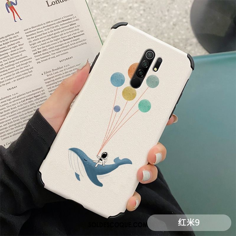 Coque Redmi 9 Silicone Cuir Personnalité Fluide Doux Net Rouge Housse Pas Cher