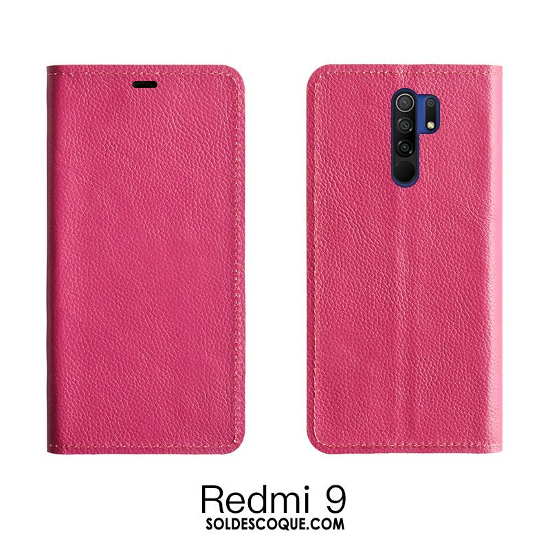 Coque Redmi 9 Étui En Cuir Tout Compris Téléphone Portable Rouge Orange France