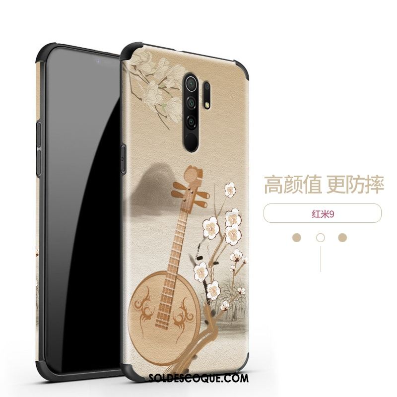 Coque Redmi 9 Étui Soie Mulberry Délavé En Daim Incassable Nouveau Pas Cher