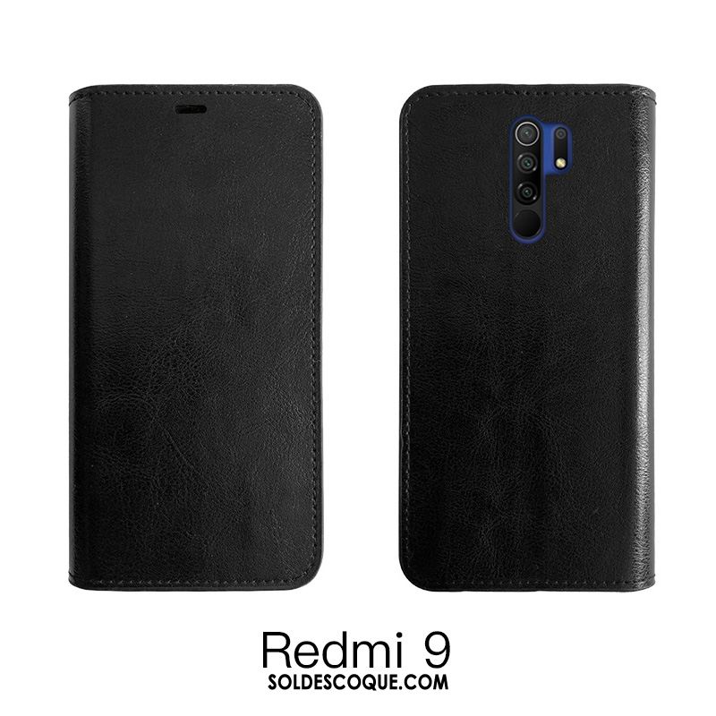 Coque Redmi 9 Étui Tout Compris Cuir Vin Rouge Protection France