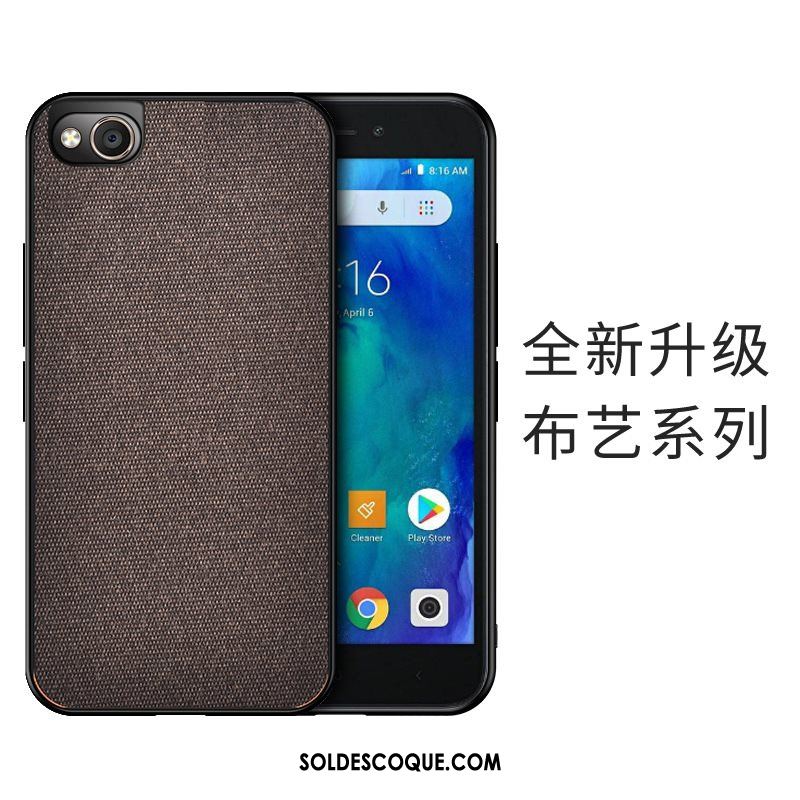 Coque Redmi Go Épissure Difficile Tissu Étui Rouge En Vente