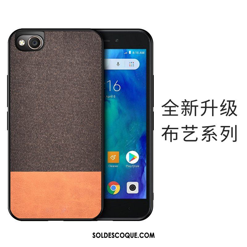 Coque Redmi Go Épissure Difficile Tissu Étui Rouge En Vente