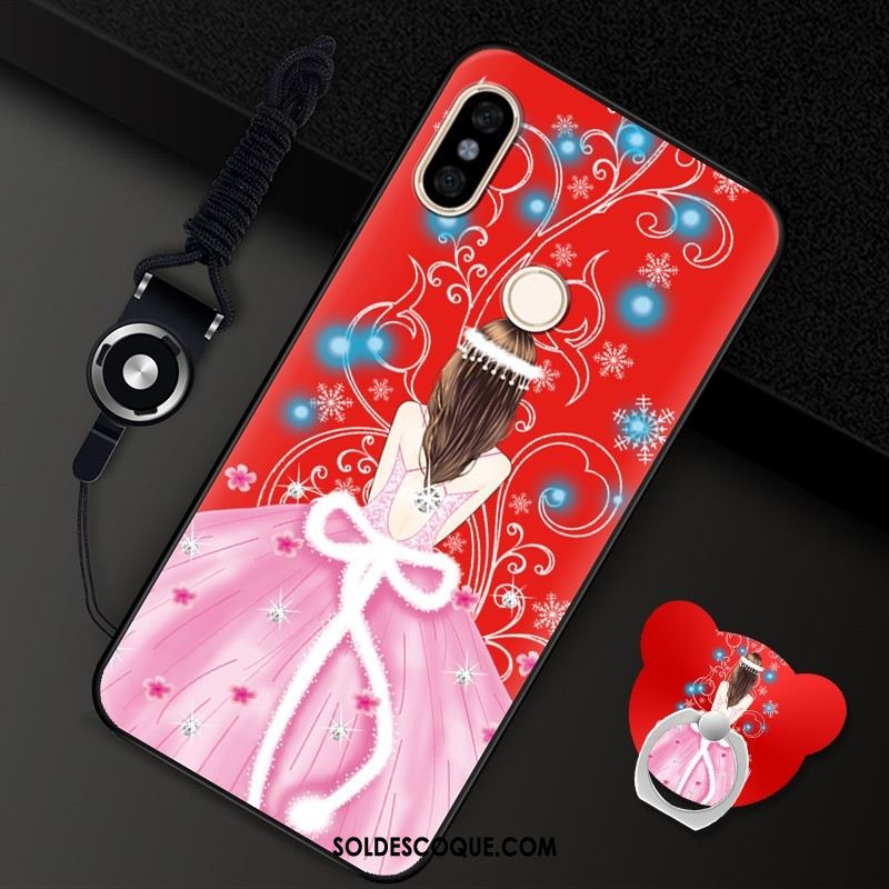 Coque Redmi Note 6 Pro Art Tout Compris Rouge Fleur Petit Housse Pas Cher