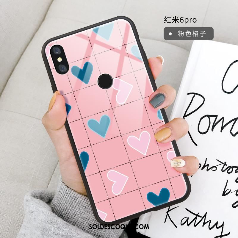 Coque Redmi Note 6 Pro Personnalité Incassable Plaid Silicone Verre Pas Cher