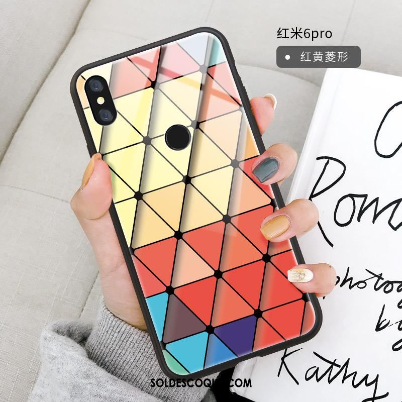 Coque Redmi Note 6 Pro Personnalité Incassable Plaid Silicone Verre Pas Cher