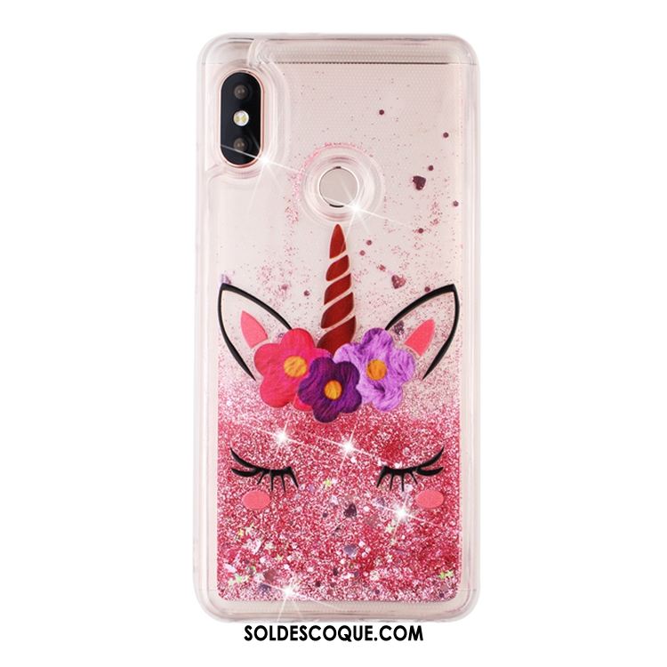 Coque Redmi Note 6 Pro Rose Quicksand Petit Liquide Téléphone Portable En Vente