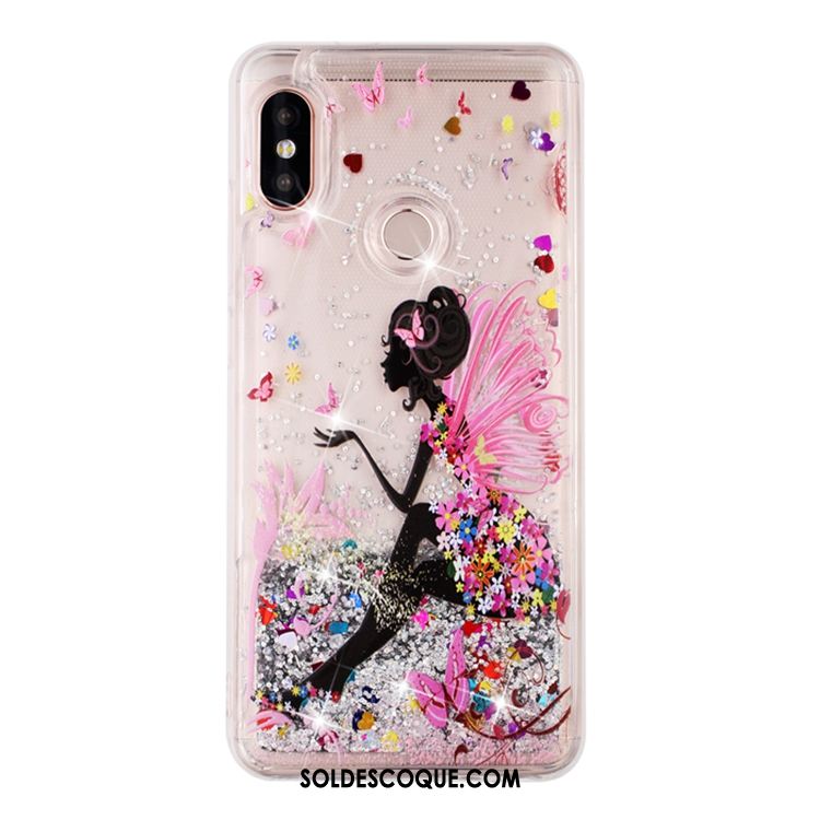 Coque Redmi Note 6 Pro Rose Quicksand Petit Liquide Téléphone Portable En Vente