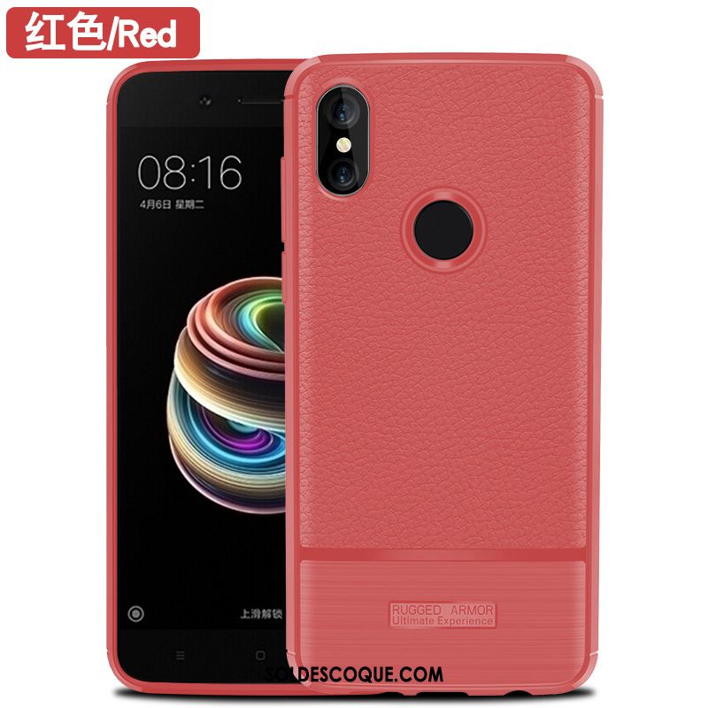 Coque Redmi Note 6 Pro Rouge Téléphone Portable Silicone Net Rouge Noir Soldes