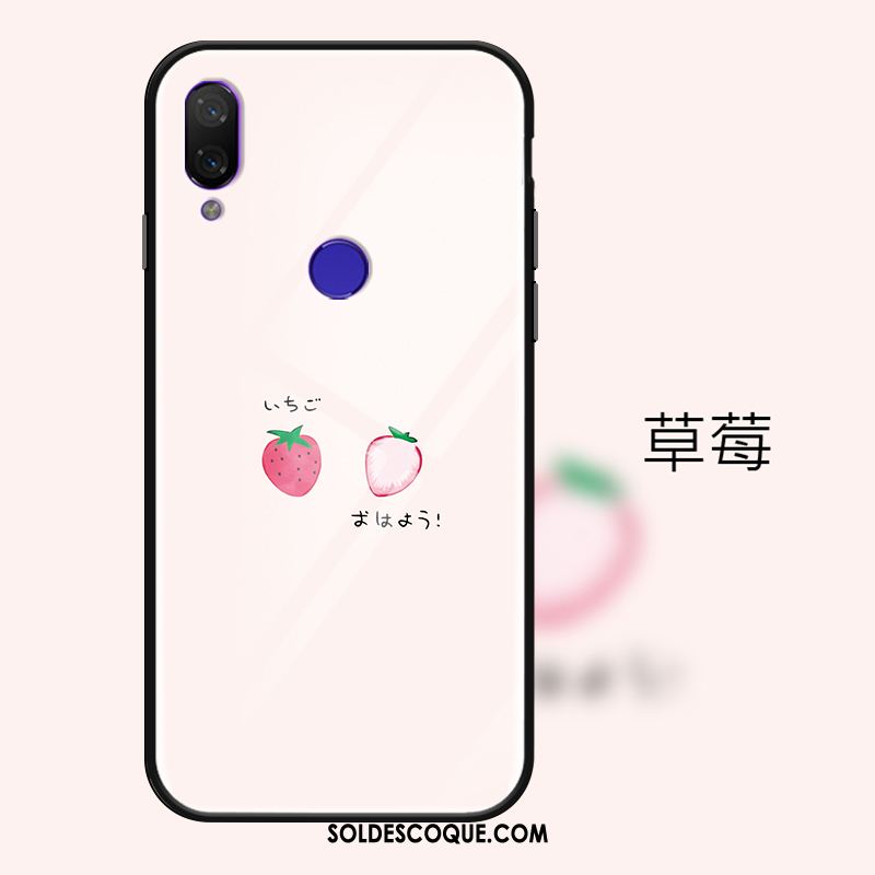 Coque Redmi Note 7 Verre Trempé Fraise Miroir Petit Incassable Pas Cher