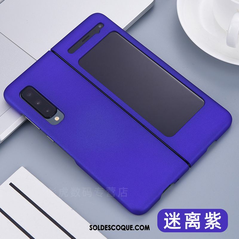 Coque Samsung Fold Délavé En Daim Violet Étoile Étui Luxe En Vente