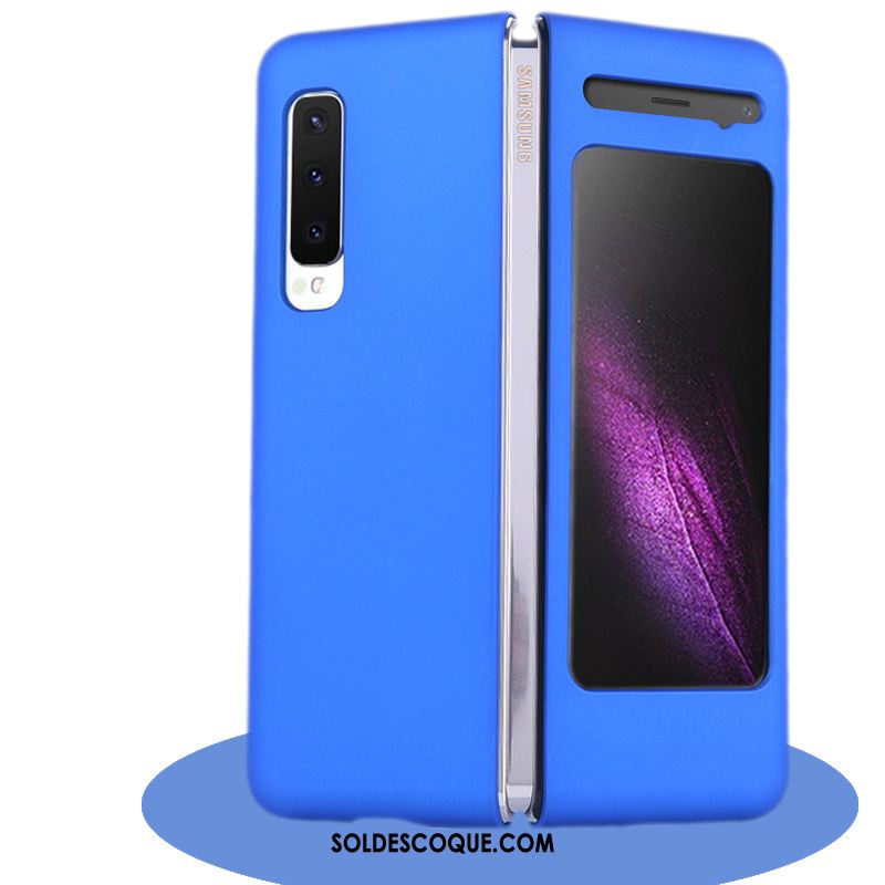 Coque Samsung Fold Délavé En Daim Étoile Violet Plier Très Mince Pas Cher