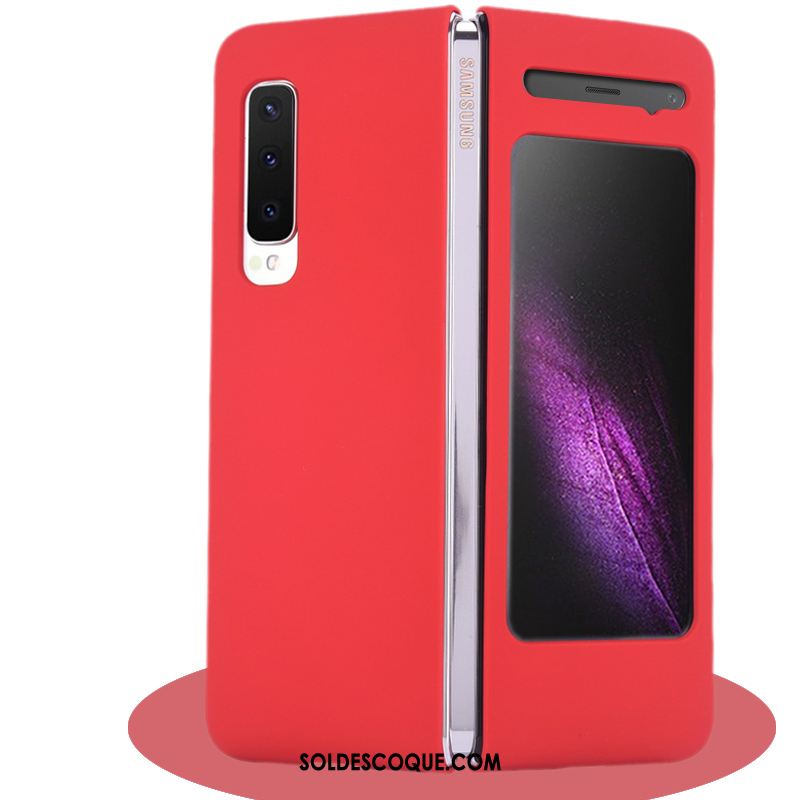 Coque Samsung Fold Délavé En Daim Étoile Violet Plier Très Mince Pas Cher