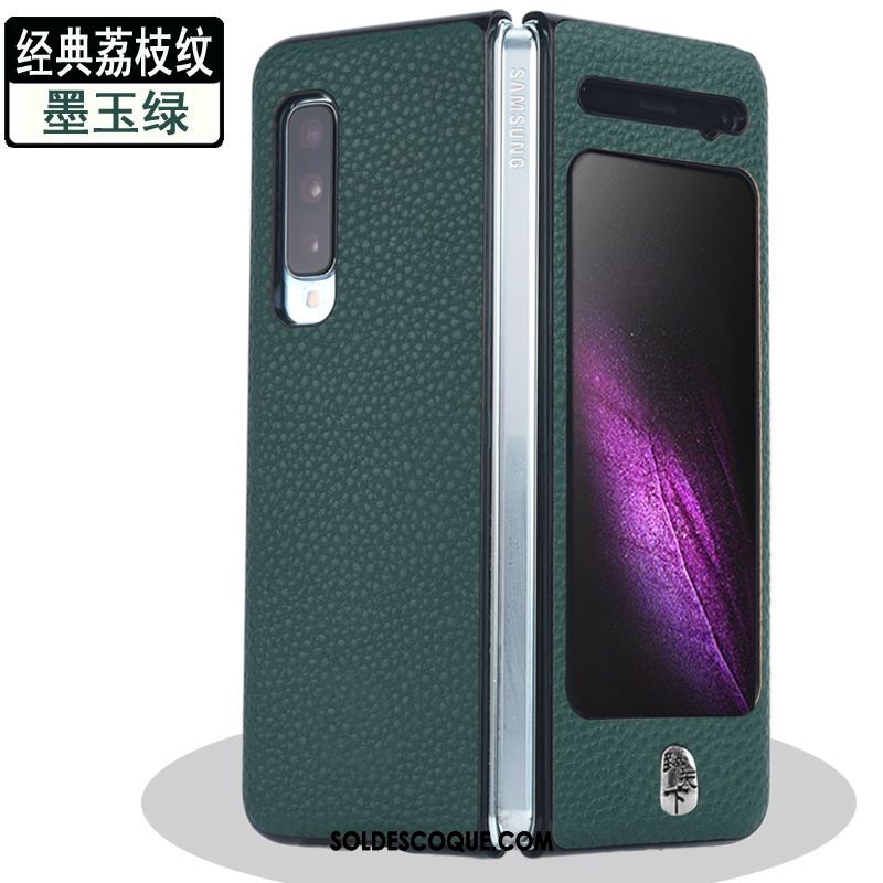 Coque Samsung Fold Protection Divisé Or Étoile Délavé En Daim Pas Cher